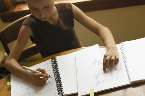 girl doing math