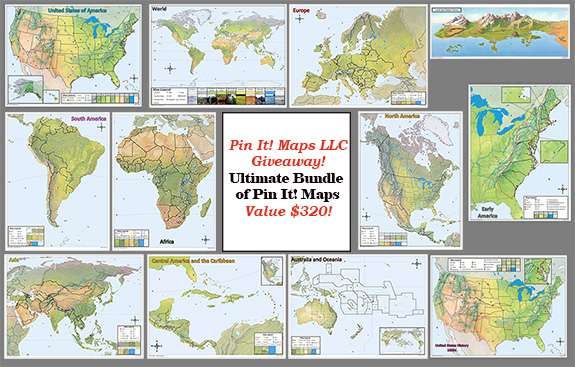 Giveaway: $320 geography package from Pin It! Maps