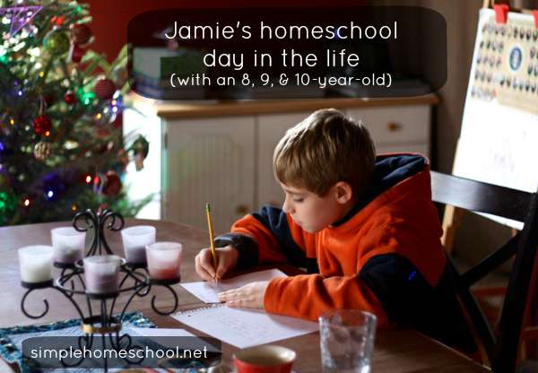 Jamie’s homeschool day in the life (with an 8, 9, & 10-year-old)